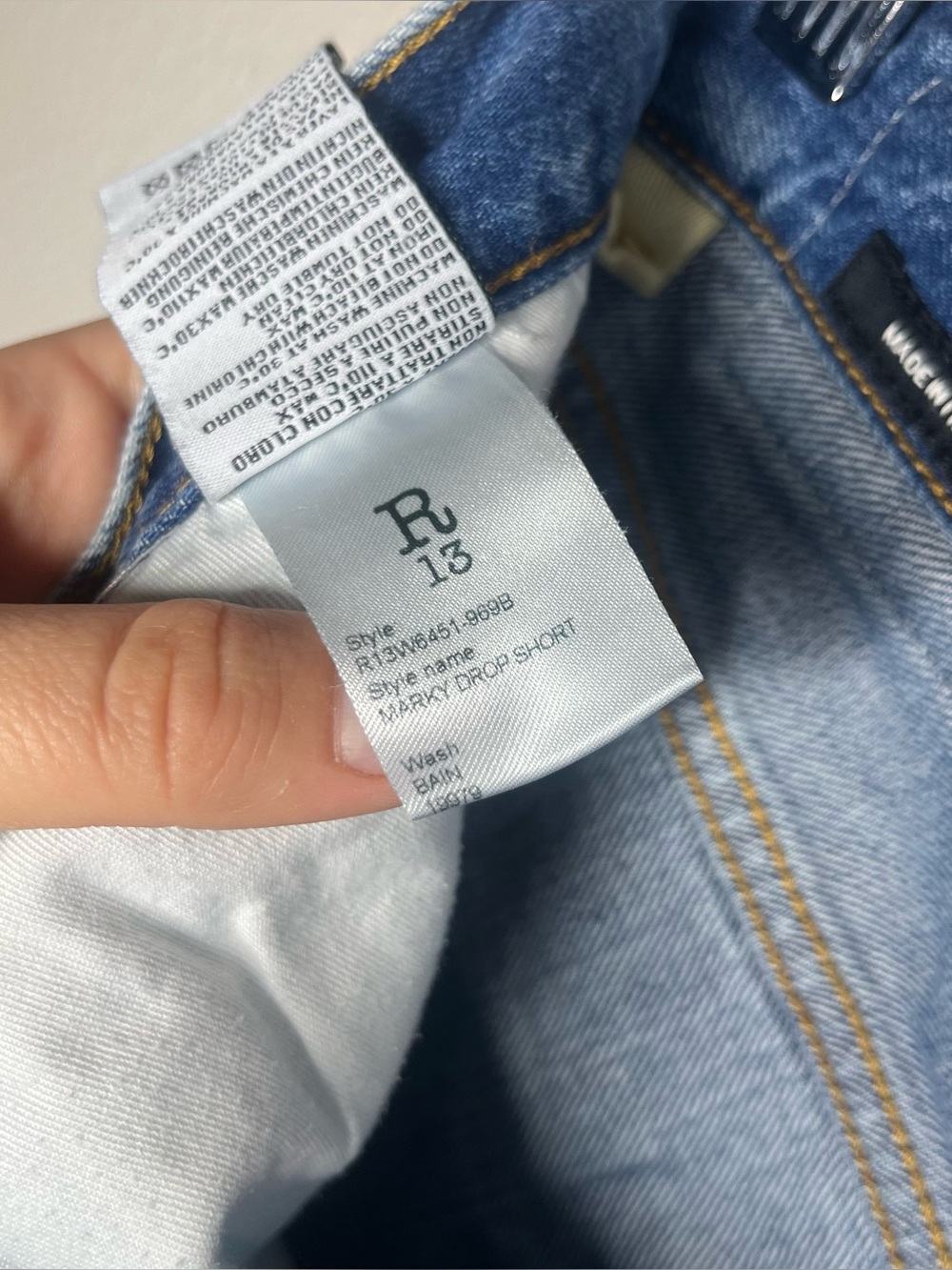 R13 Distressed Marky Drop Short in Bain Size 27 Streetwear Summer - Picture 13 of 13